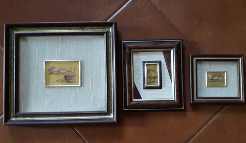Tre quadri vintage,foglia